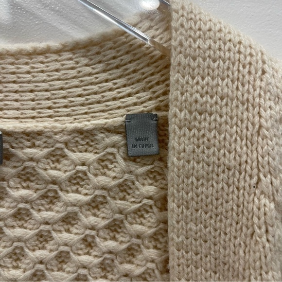 Vince Honeycomb Longline Cardigan Chunky Knit in Winter White Small Yak Wool - Picture 6 of 10